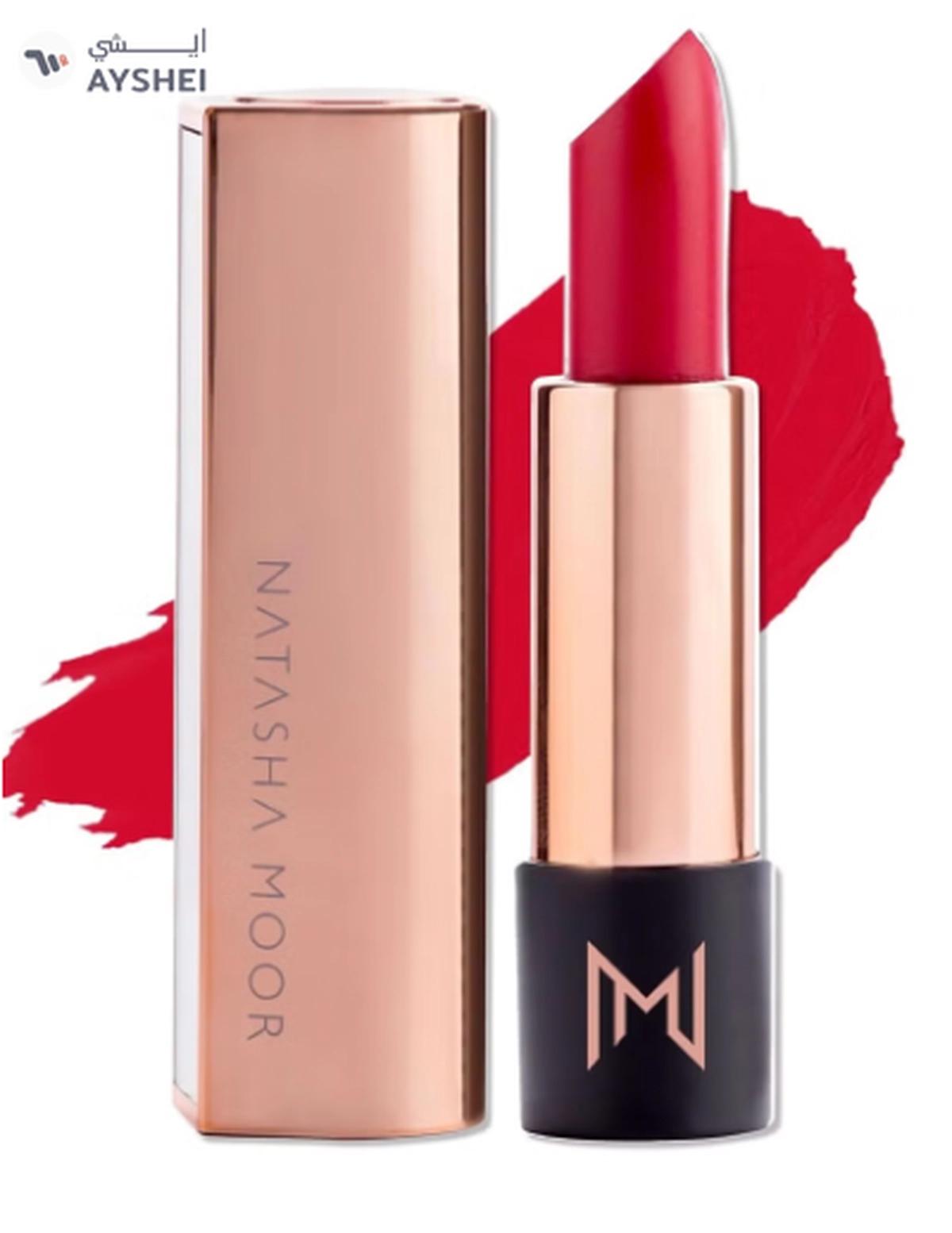 NATASHA MOOR Silk Suede Lipstick: Long-Lasting, Hydrating Semi-Matte Finish - Creamy,-0-0