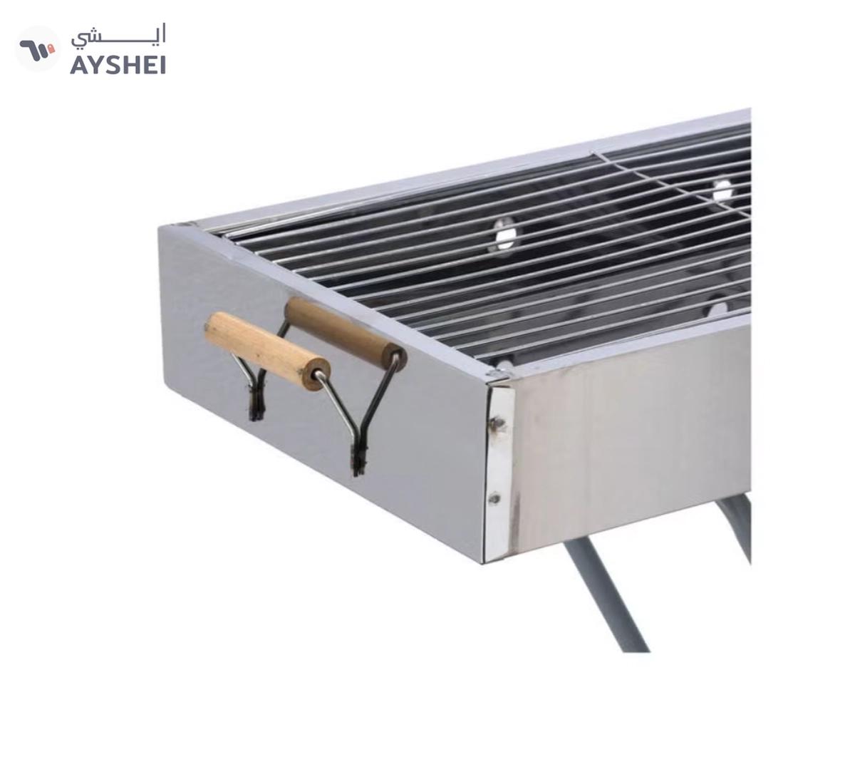 Royalford RF10366 Foldable Stainless Steel BBQ Stand with Grill| Portable Charcoal Barbecue |Large Cooking Surface| Heat-Resistant & Easy to Carry for Camping, Picnic etc-4-4