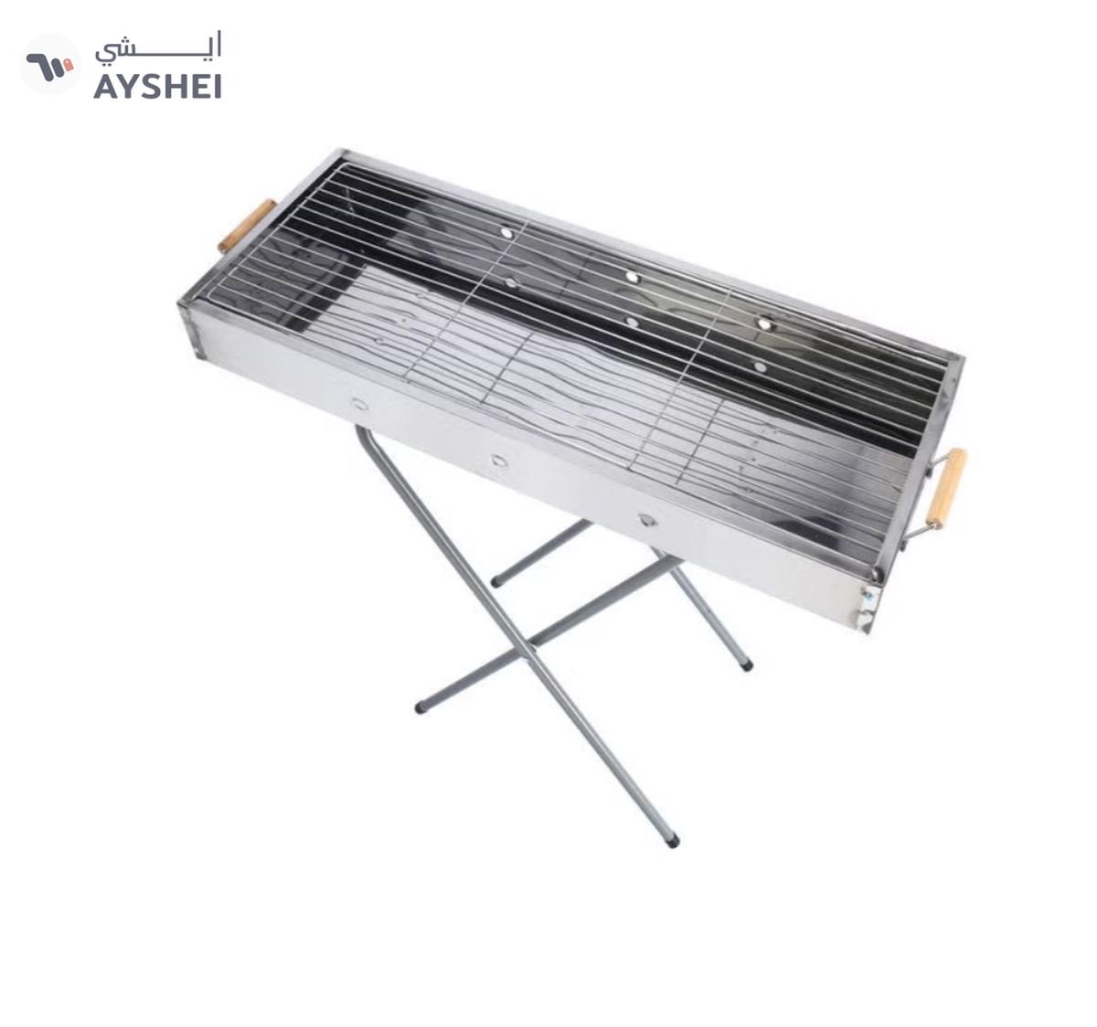Royalford RF10366 Foldable Stainless Steel BBQ Stand with Grill| Portable Charcoal Barbecue |Large Cooking Surface| Heat-Resistant & Easy to Carry for Camping, Picnic etc-3-3