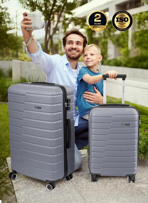 PARAJOHN Beta Cabin Size Lightweigh ABS Hardside Spinner Luggage Trolley -20 Inch Silver