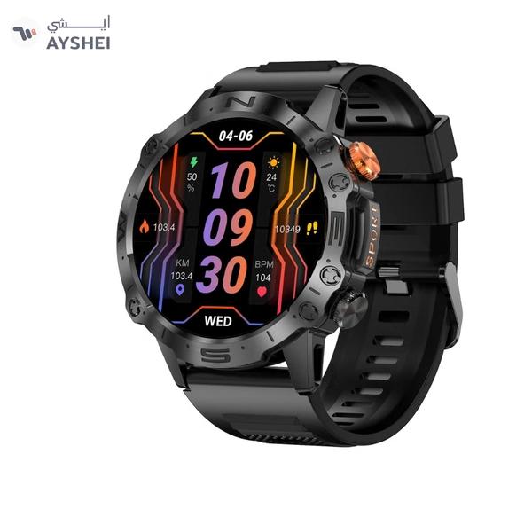 Armfit Dome Smartwatch For Men, AMOLED Always On Display Bluetooth Calling Waterproof Fitness Watches Compatible With Android iOS Black