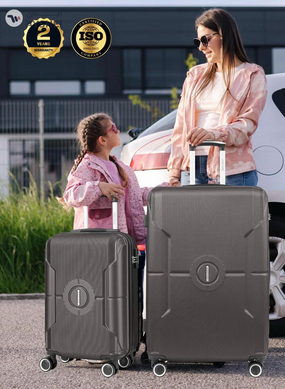 PARAJOHN Cabin Size Lightweight ABS Hardside Spinner Luggage Trolley -20 Inch | Carrying 10KG 8 Wheel Hardshell Suitcase-Grey-0-portrait