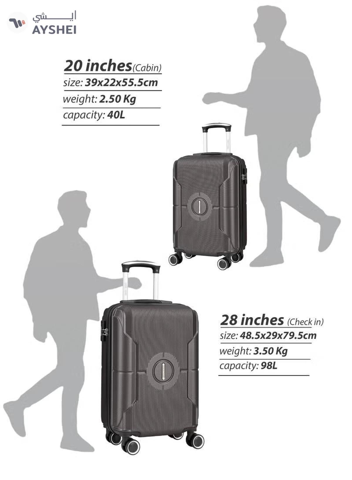 PARAJOHN Cabin Size Lightweight ABS Hardside Spinner Luggage Trolley -20 Inch | Carrying 10KG 8 Wheel Hardshell Suitcase-Grey-1-portrait