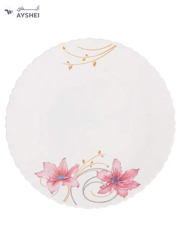 Delcasa DC3303 Botanical Bliss Opalware Dinner Set 12-Pieces, White/pink