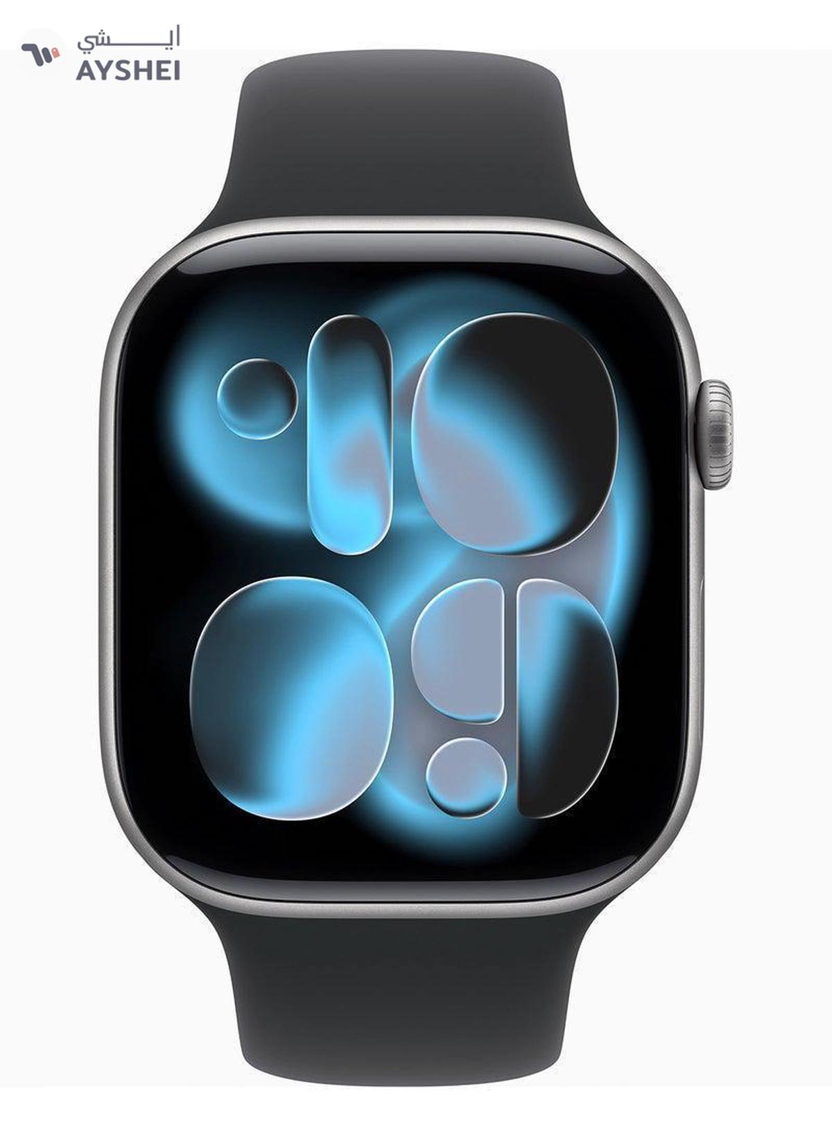 Apple Watch Series 11 GPS 46mm (INTERNATIONAL) Space Grey Aluminium Case With Black Sport Band SG Case - M/L-1-portrait