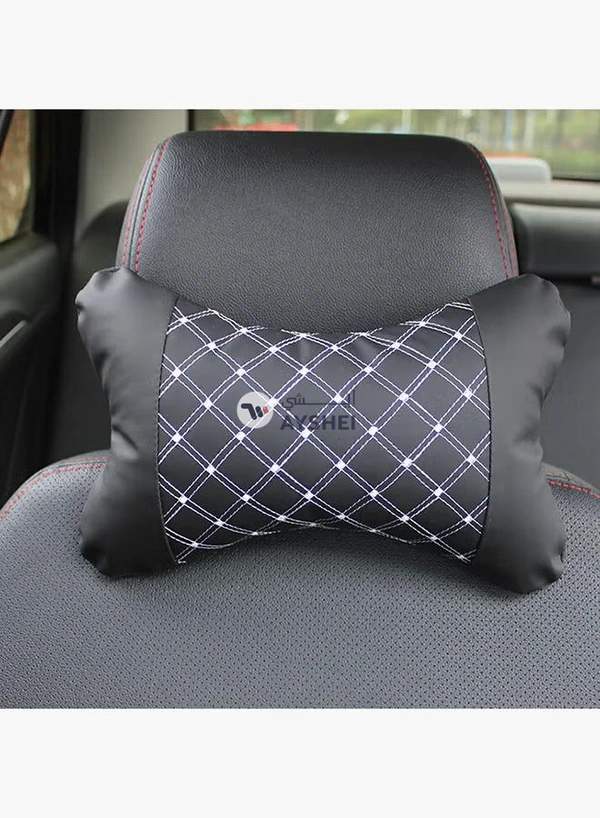 Generic 2-Piece Leather Car Neck Pillow