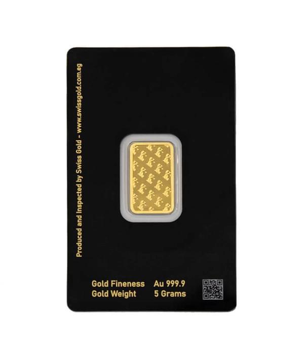 5 Grams Swiss Gold Bar 100% Authentic