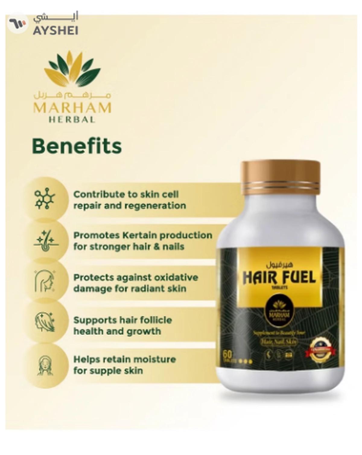 MARHAM HERBAL Hair Fuel Tablet: Supplement to beautify your Hair, Skin & Nail-1-1