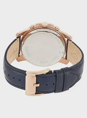 Fossil Men's Water Resistant Leather Analog Quartz Watch FS5237 - 44 mm - Blue