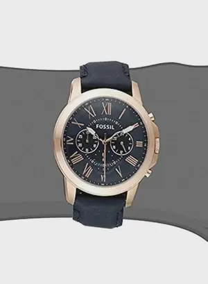 Fossil Men's Water Resistant Leather Analog Quartz Watch FS5237 - 44 mm - Blue