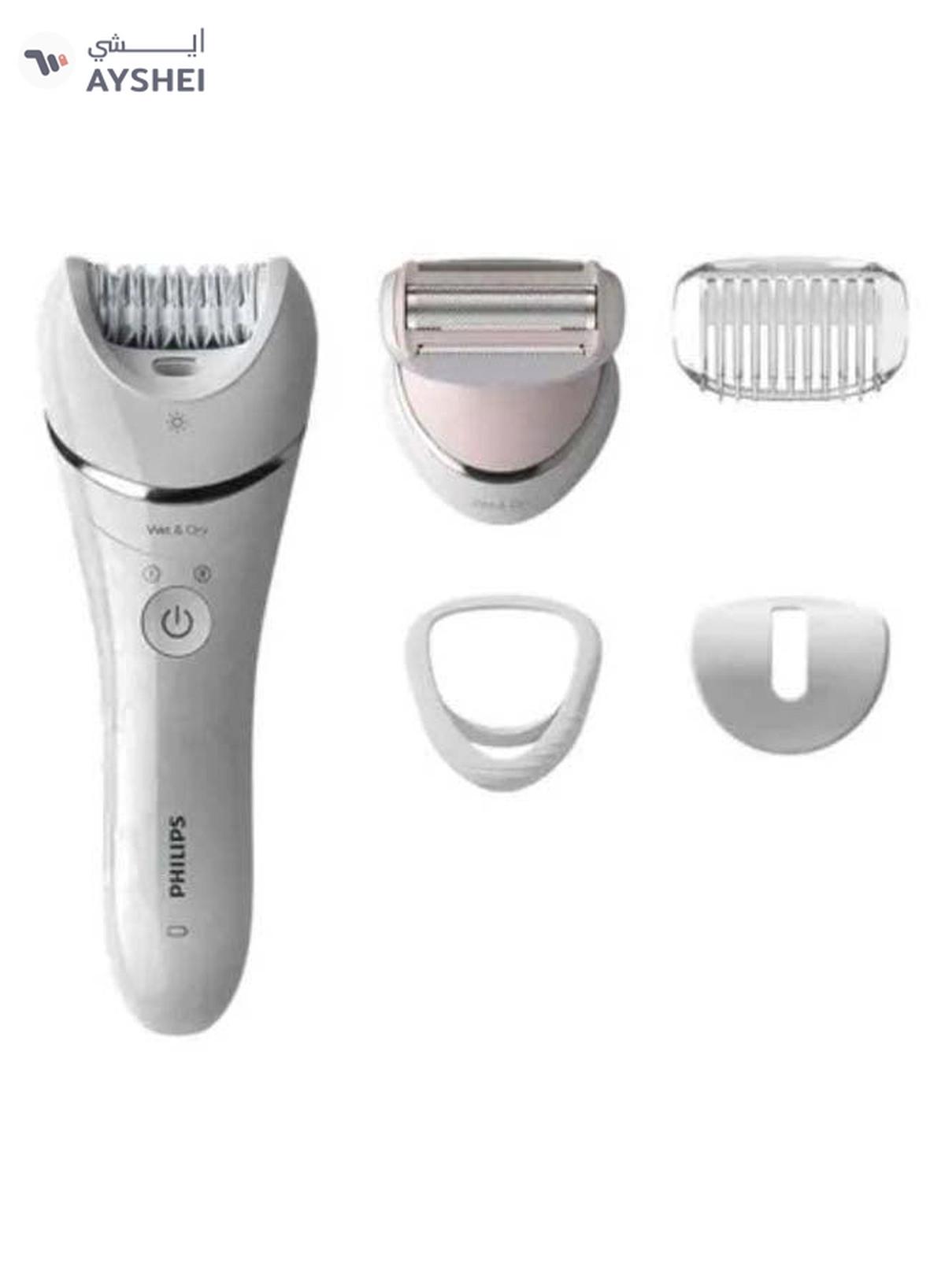 Philips Epilator Series 8000 Wet And Dry epilator BRE710/01, 2 Years Warranty White/Pink-0-0