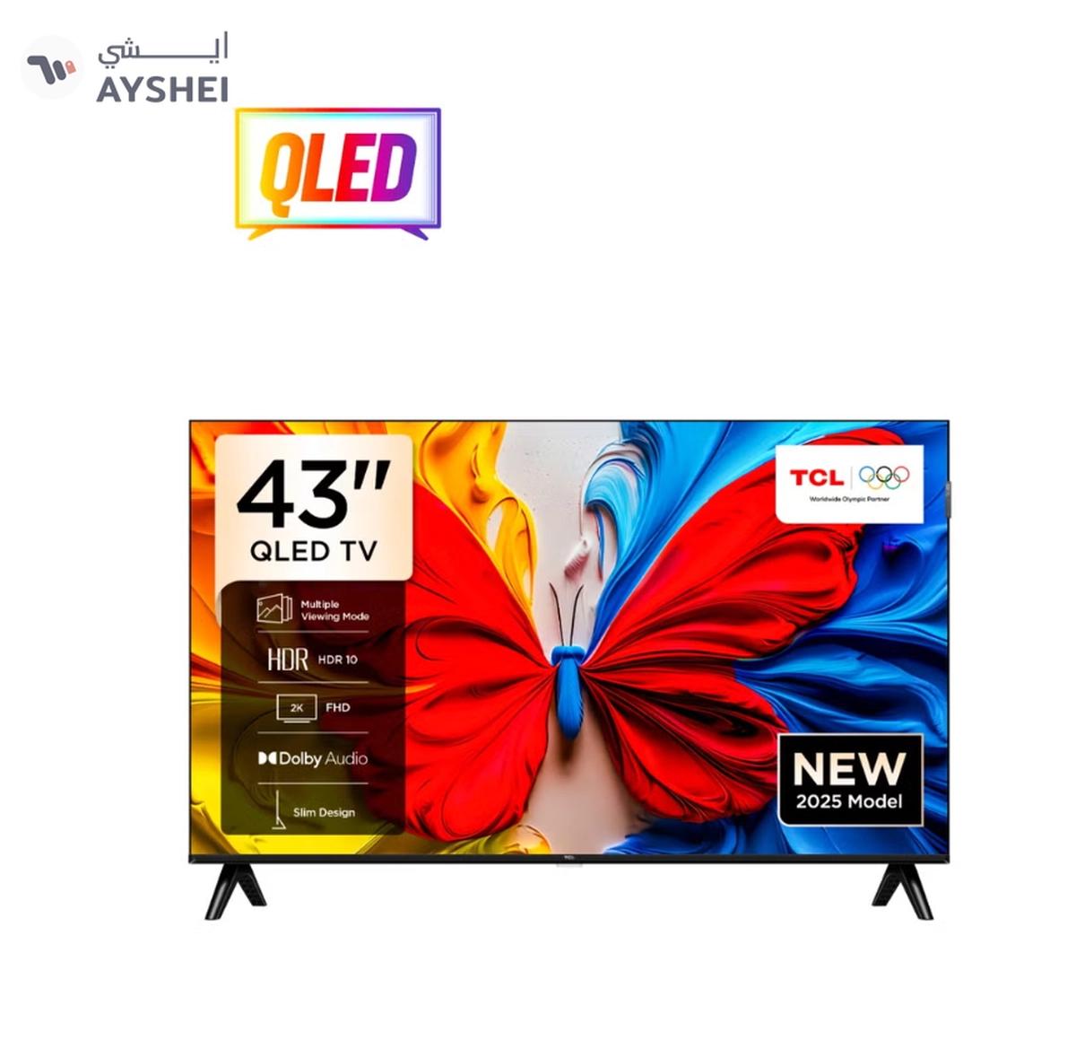 TCL 43 Inch Smart TV QLED HDR 10 Google TV, Dolby Audio, Game Mode, Multiple Eye Care with Slim Design, 60Hz, (2025 Model), 43S5K Black-0-landscape