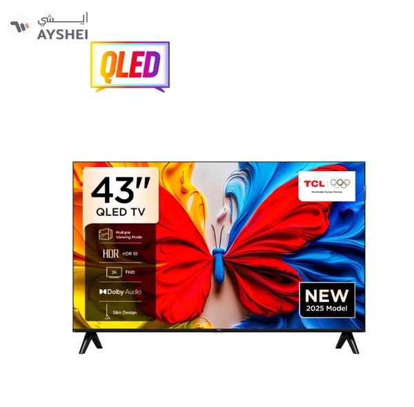 TCL 43 Inch Smart TV QLED HDR 10 Google TV, Dolby Audio, Game Mode, Multiple Eye Care with Slim Design, 60Hz, (2025 Model), 43S5K Black