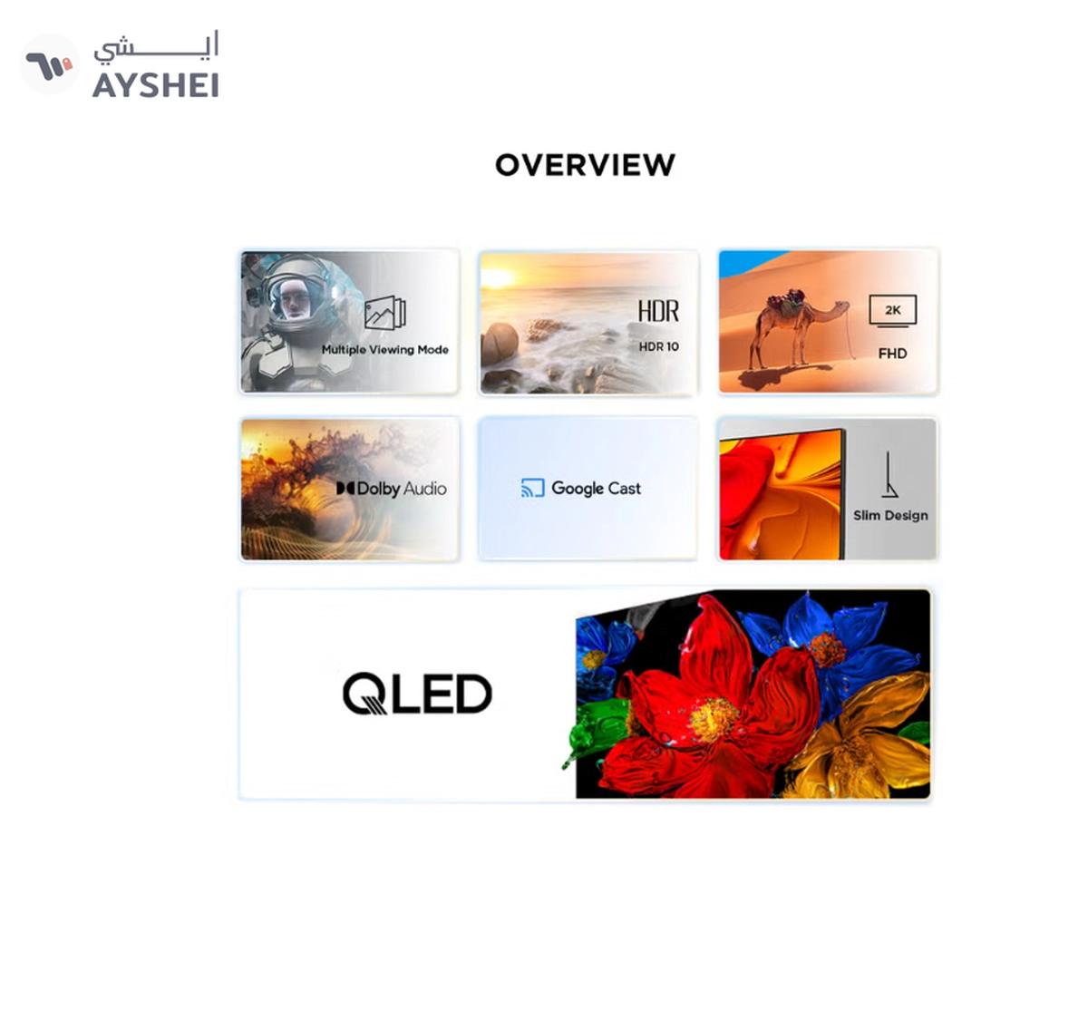 TCL 43 Inch Smart TV QLED HDR 10 Google TV, Dolby Audio, Game Mode, Multiple Eye Care with Slim Design, 60Hz, (2025 Model), 43S5K Black-0-landscape