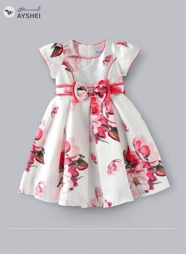 babyqlo Short Sleeve Floral Party Dress Multicolour