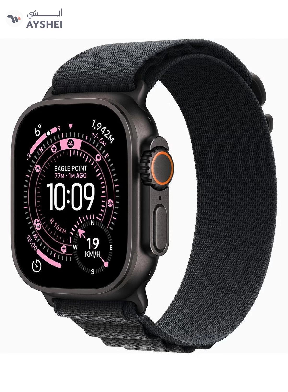 Apple Watch Ultra 3 GPS + Cellular 49mm (TDRA Version) Black Titanium Case With Black Alpine Loop - Large-0-portrait