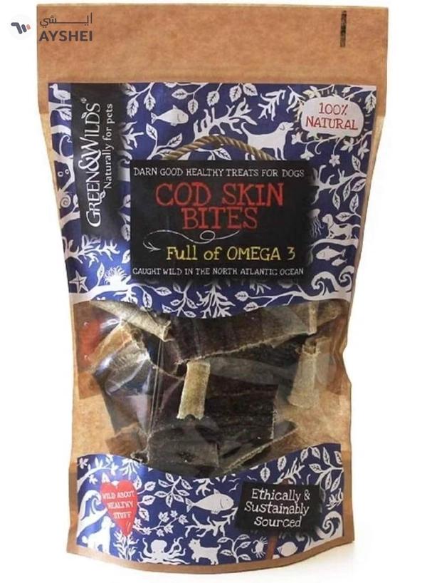 Green Naturals Green & Wilds Cod Skin Bites Dog Treats - 50G