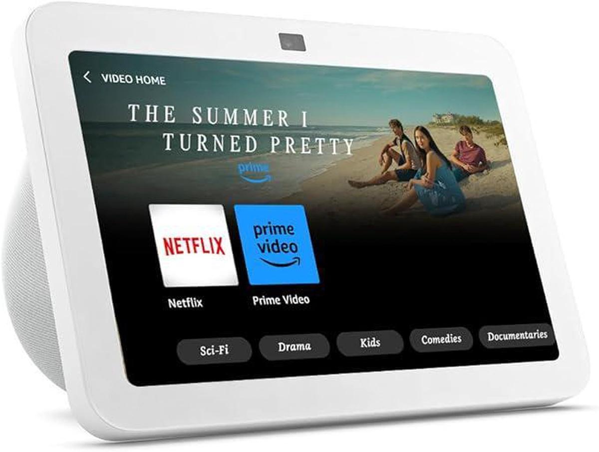 Echo Show 8 | 3rd generation (2023 release), HD smart touchscreen with spatial audio, smart home hub and Alexa - White-4-4