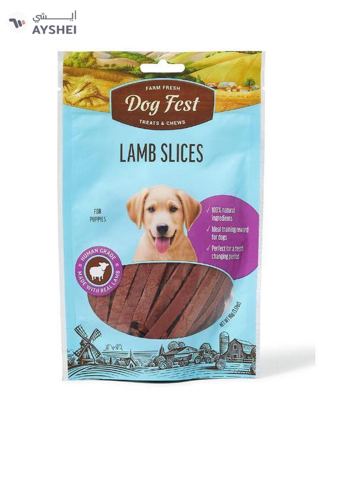 Dog Fest Lamb Slices Treats 90grams-0-0