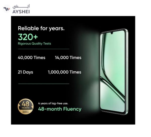 Realme Note 60x 4G Dual SIM Marble Black 3GB RAM 64GB - Middle East Version