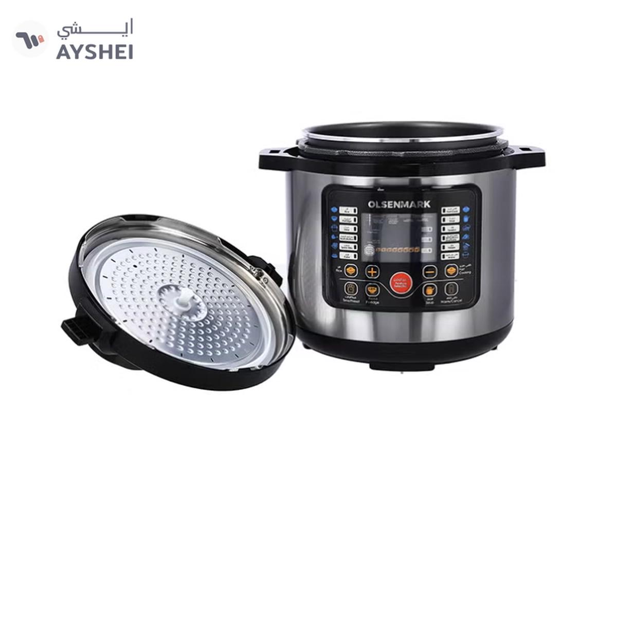 Olsenmark Electric Digital Pressure Cooker steamer OMMC2436, 6L capacity with 1000W Power, Multi-Function Cooking, Digital Timer Control, Non-Stick Inner Pot, Stainless Steel Body, One Touch Cooking, 24-Hours keep Warm 6 L 1000 W OMMC2436 Multicolour-7-7