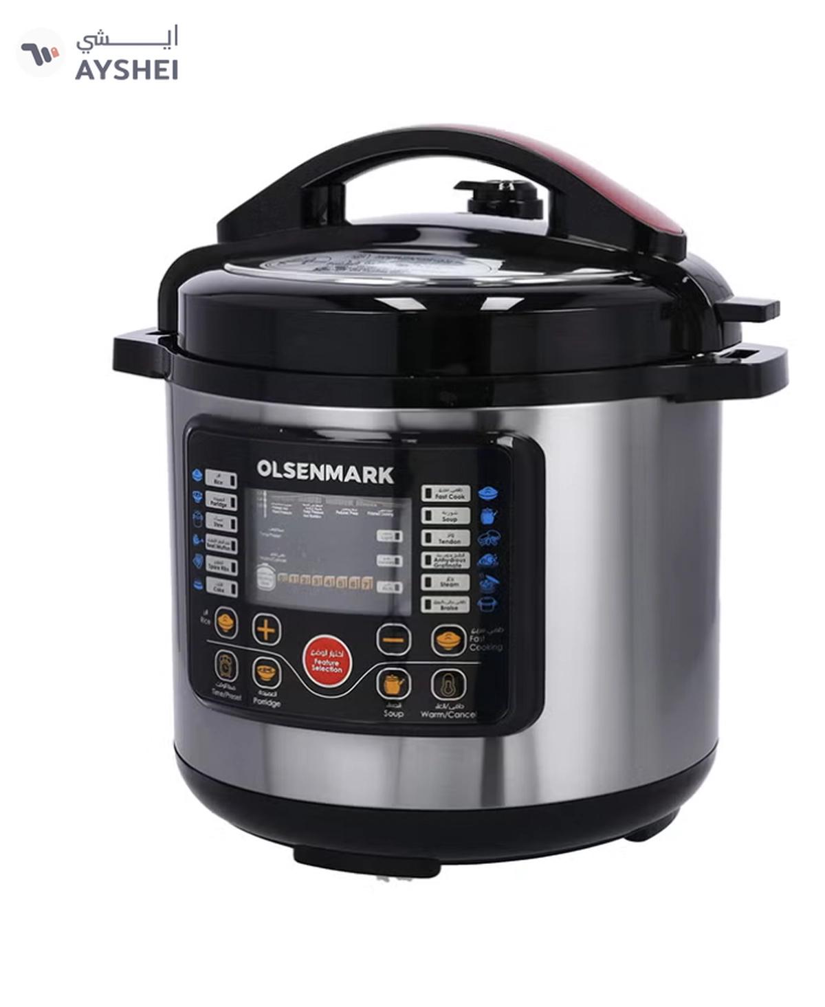 Olsenmark Electric Digital Pressure Cooker steamer OMMC2436, 6L capacity with 1000W Power, Multi-Function Cooking, Digital Timer Control, Non-Stick Inner Pot, Stainless Steel Body, One Touch Cooking, 24-Hours keep Warm 6 L 1000 W OMMC2436 Multicolour-3-3