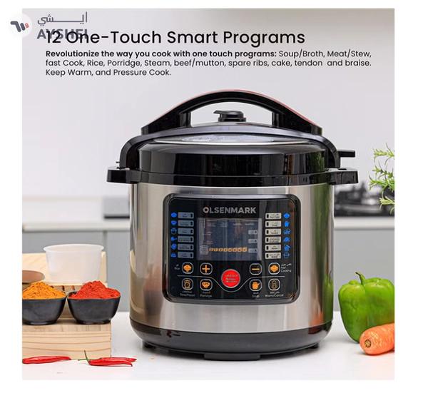 Olsenmark Electric Digital Pressure Cooker steamer OMMC2436, 6L capacity with 1000W Power, Multi-Function Cooking, Digital Timer Control, Non-Stick Inner Pot, Stainless Steel Body, One Touch Cooking, 24-Hours keep Warm 6 L 1000 W OMMC2436 Multicolour