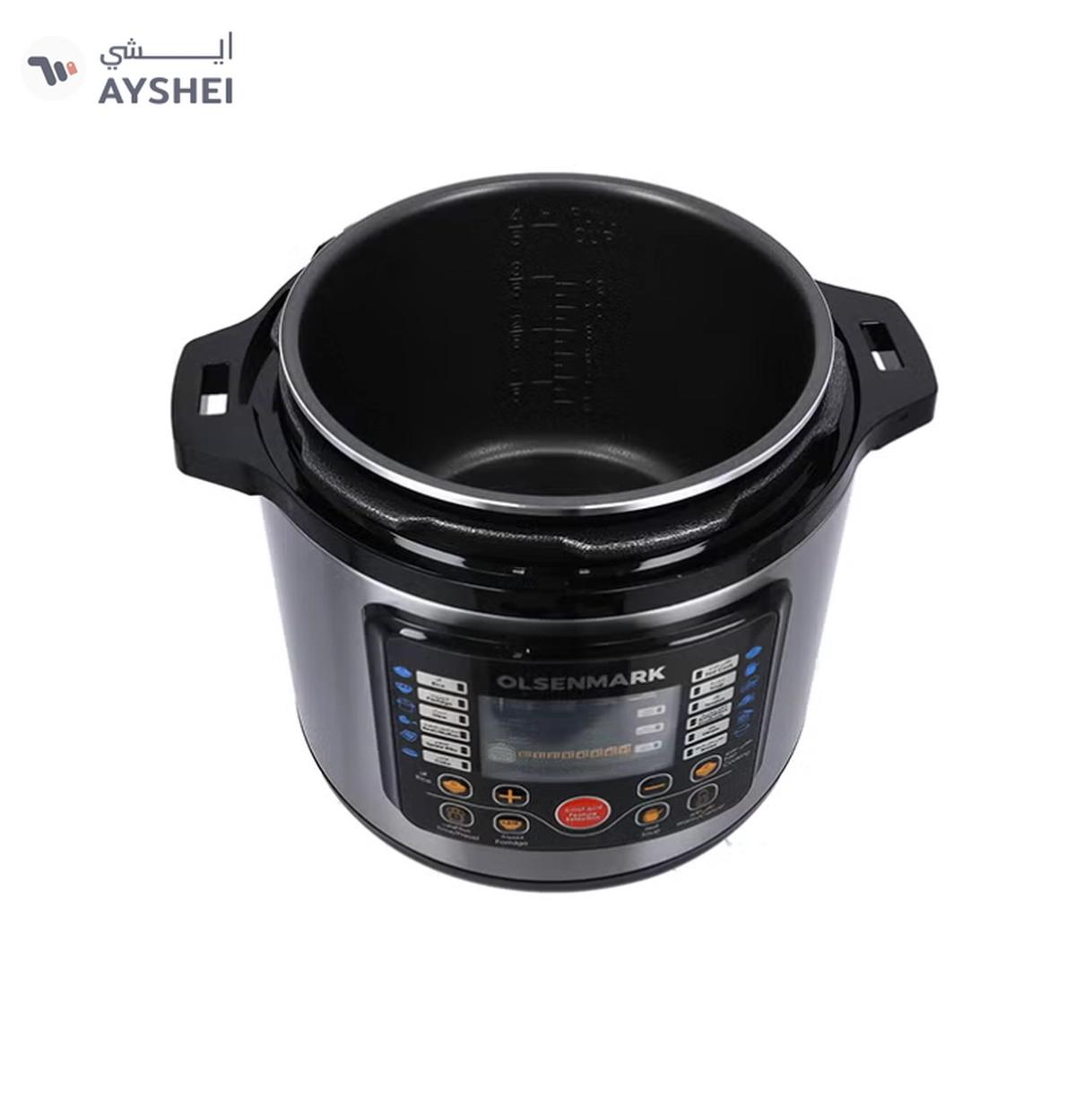 Olsenmark Electric Digital Pressure Cooker steamer OMMC2436, 6L capacity with 1000W Power, Multi-Function Cooking, Digital Timer Control, Non-Stick Inner Pot, Stainless Steel Body, One Touch Cooking, 24-Hours keep Warm 6 L 1000 W OMMC2436 Multicolour-6-6