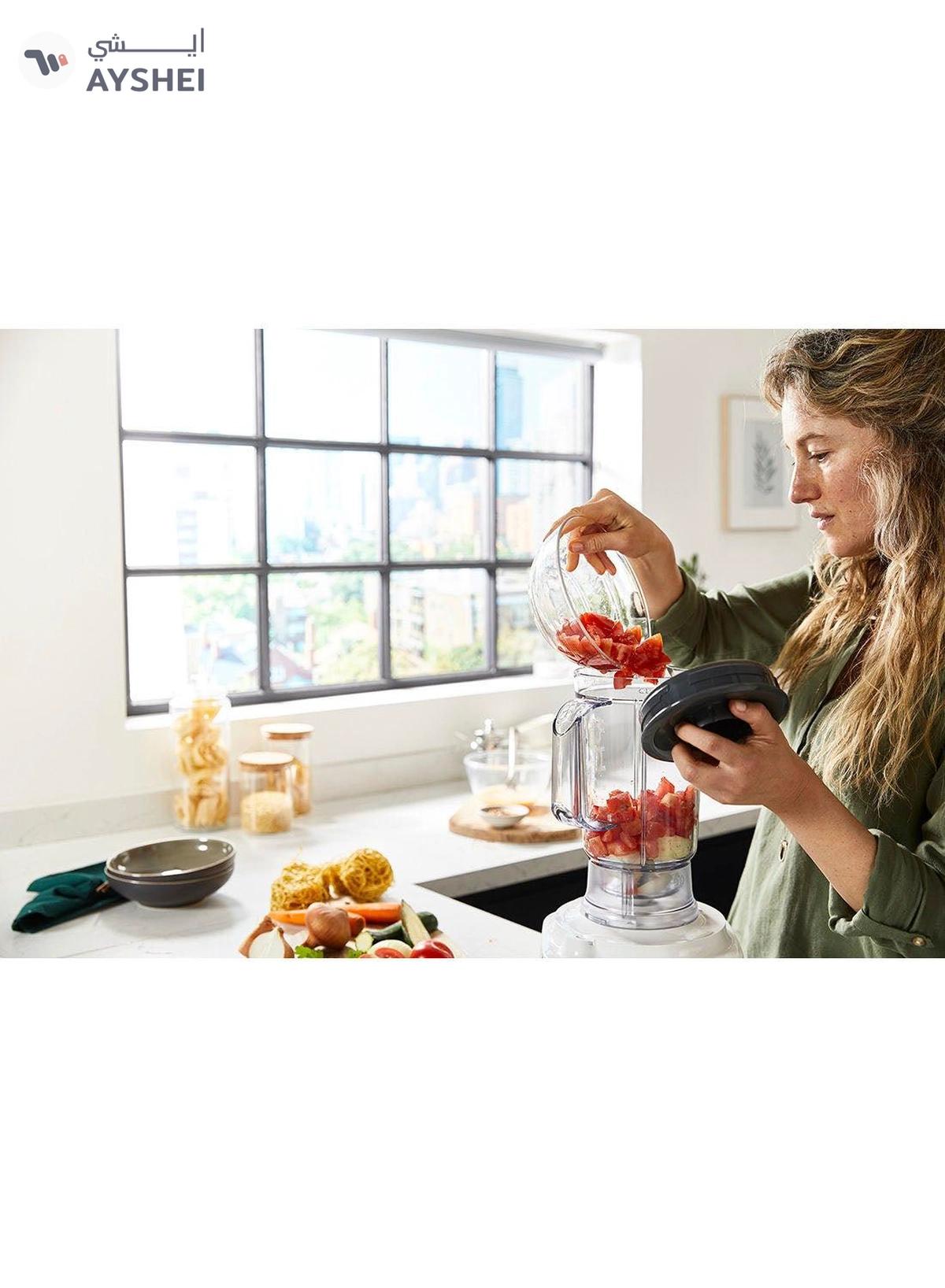 KENWOOD Food Processor, Bowl, 1.5L Blender, 11 Attachments, 3 Stainless Steel Disks, Blender, Grinder, Juicer Extractor, Whisk, Dough Maker, Citrus Juicer 3 L 1000 W FDP65.750WH white-1-1