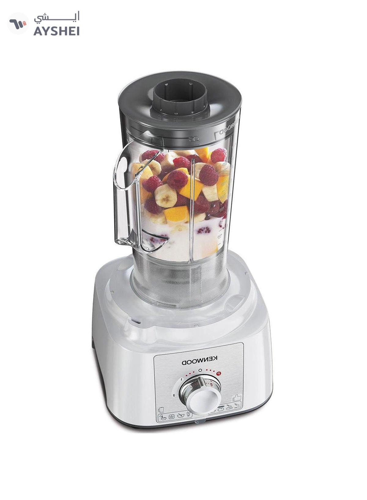 KENWOOD Food Processor, Bowl, 1.5L Blender, 11 Attachments, 3 Stainless Steel Disks, Blender, Grinder, Juicer Extractor, Whisk, Dough Maker, Citrus Juicer 3 L 1000 W FDP65.750WH white-1-portrait
