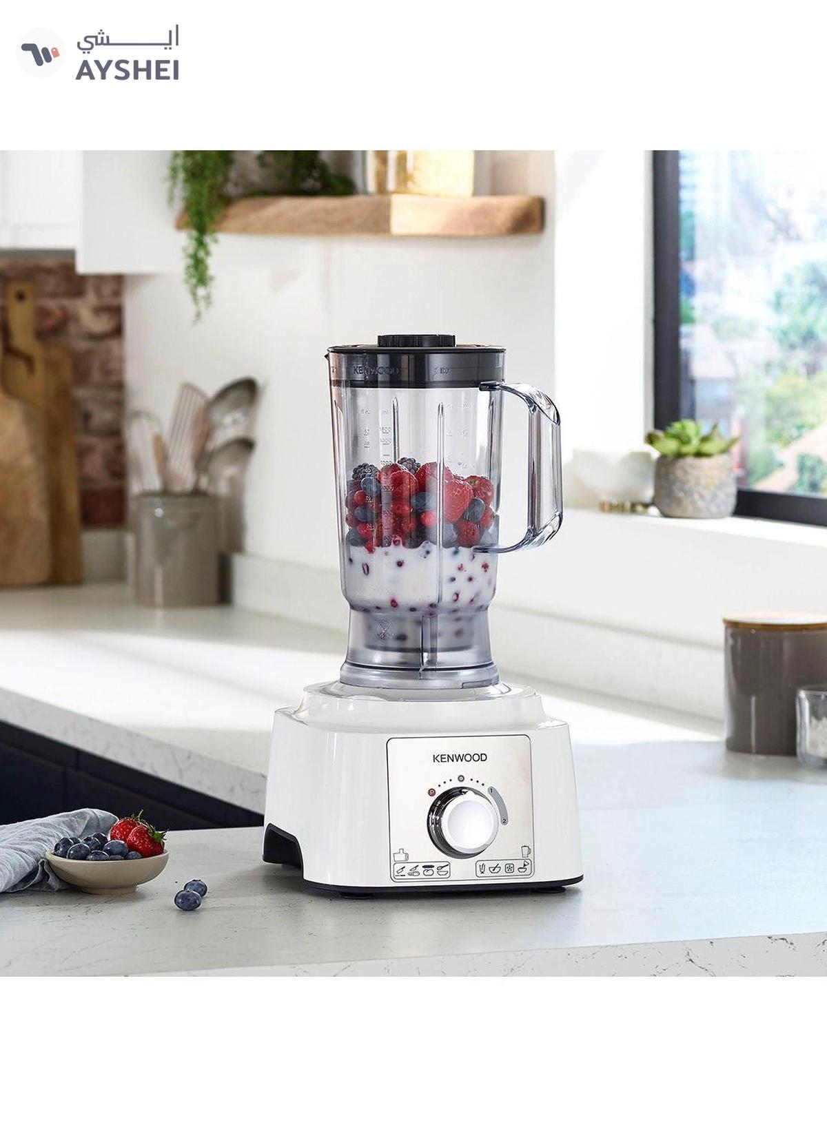 KENWOOD Food Processor, Bowl, 1.5L Blender, 11 Attachments, 3 Stainless Steel Disks, Blender, Grinder, Juicer Extractor, Whisk, Dough Maker, Citrus Juicer 3 L 1000 W FDP65.750WH white-4-4