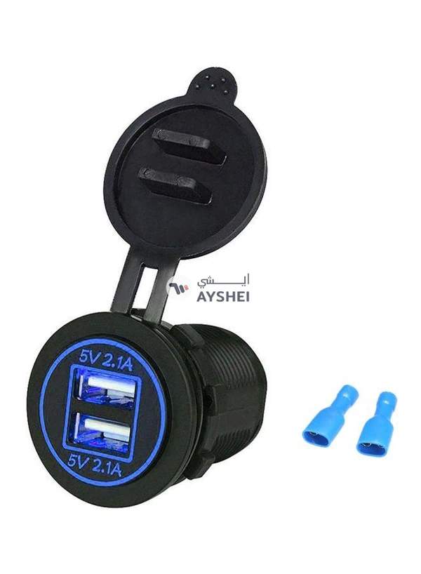 Generic Dual USB Car Charger Socket Black