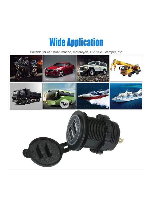 Generic Dual USB Car Charger Socket Black
