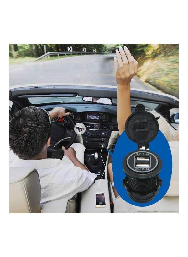 Generic Dual USB Car Charger Socket Black