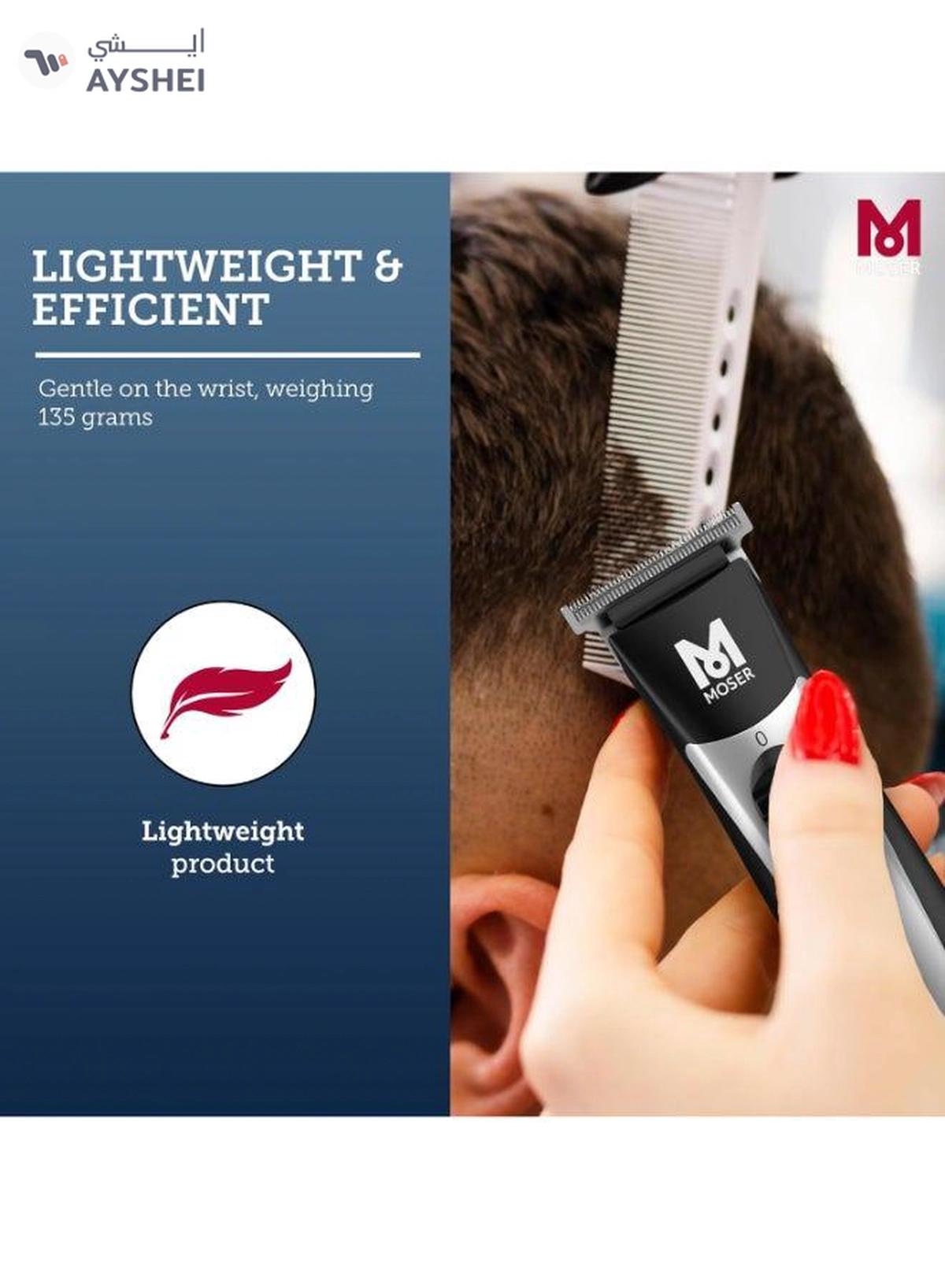 MOSER T-Cut Professional Cord/Cordless Trimmer With T-Blade, 1591-0170 Black/Silver-1-portrait