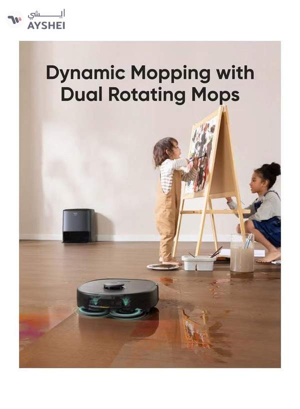 Eufy X9 Pro Robot Vacuum Cleaner With MopMaster™ Adaptive Pressure Cleaning, 2 Rotating Mops, Carpet Detection With 12 mm Auto-Lifting Mops, Auto-Clean Station, 5500Pa Suction, AI Obstacle Avoidance 60 W T2320V11 Stalit