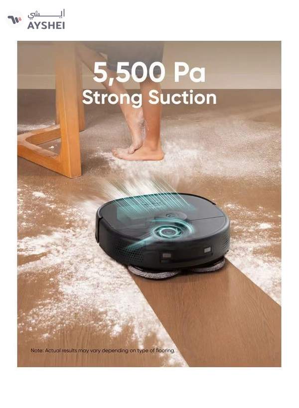 Eufy X9 Pro Robot Vacuum Cleaner With MopMaster™ Adaptive Pressure Cleaning, 2 Rotating Mops, Carpet Detection With 12 mm Auto-Lifting Mops, Auto-Clean Station, 5500Pa Suction, AI Obstacle Avoidance 60 W T2320V11 Stalit