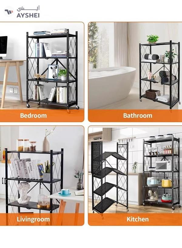 Eworld 5 Tier folding Home Entryway Furniture Shelf Multipurpose Shoe and Clothes Rack