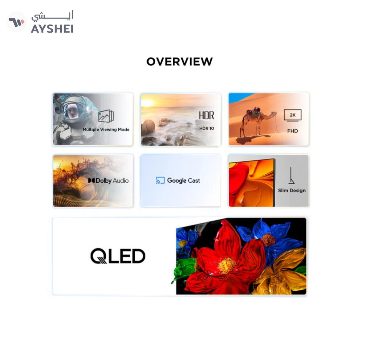 TCL 43 Inch Smart TV QLED HDR 10 Google TV, Dolby Audio, Game Mode, Multiple Eye Care with Slim Design, 60Hz, (2025 Model), 43S5K Black-5-5