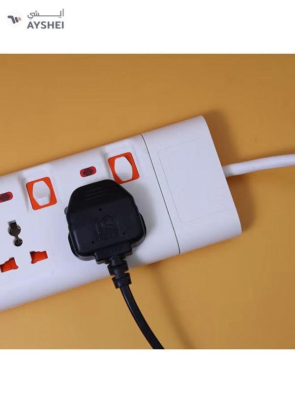 Geepas 3 Way Extension Socket with 2 USB Port - 4 Led Indicators with Power Switches | Extra Long 3m Cord, Over Current Protected | Ideal for All Electronic Devices White/Orange
