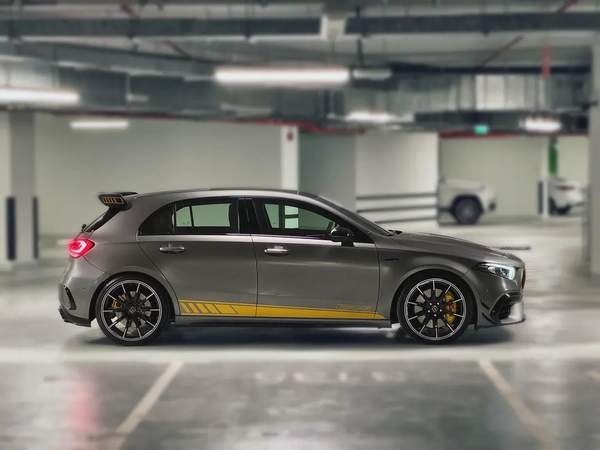 Mercedes A45 S+ 2020, GCC specification, Low Mileage, Special original color, Warranty and Service.