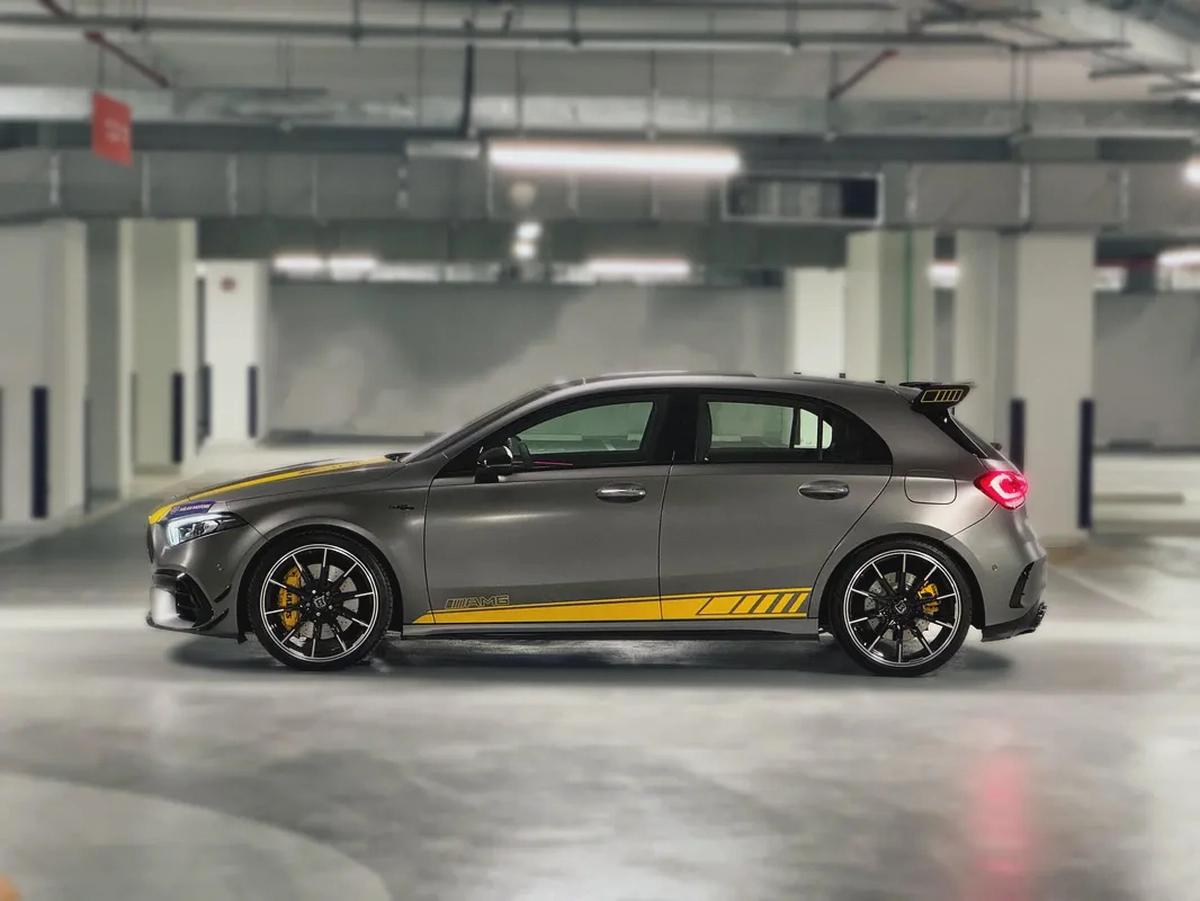 Mercedes A45 S+ 2020, GCC specification, Low Mileage, Special original color, Warranty and Service.-7-7