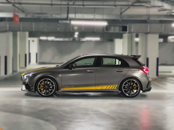 Mercedes A45 S+ 2020, GCC specification, Low Mileage, Special original color, Warranty and Service.