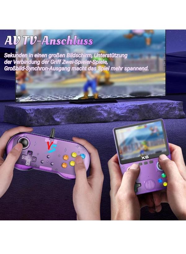 X6 HD Handheld Game Console - Portable Retro Gaming Console, Mini X6 Handheld with 32GB Storage, Built-In Classic Games, Long Battery Life, Perfect for On-the-Go Entertainment (White)