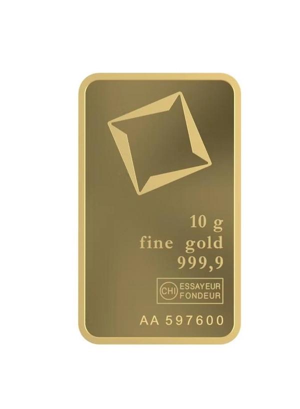 Valcambi Suisse 10g 24K (999.9) Pure Minted Gold Bar - Variable Design