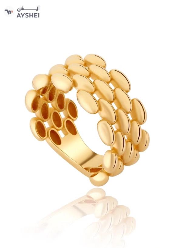 Century Gold Beaded Stack 18K Gold Ring