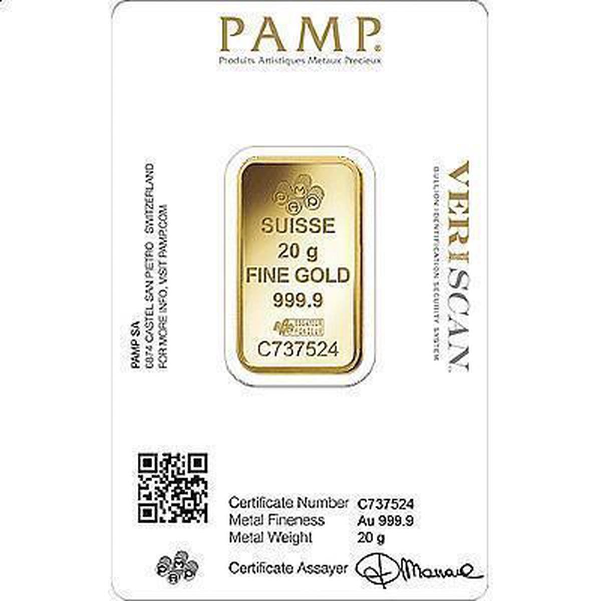 PAMP 20 Gram Gold Bar-0-portrait