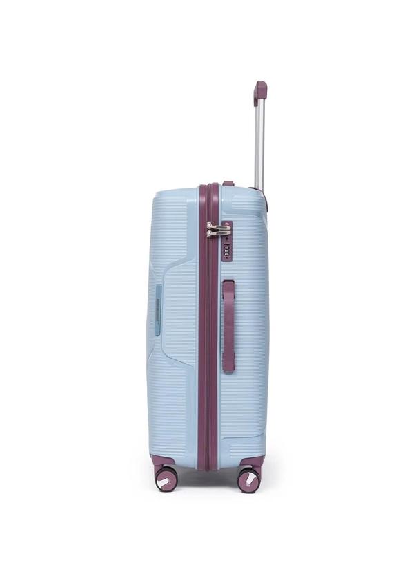 British Tourister 3 Piece Polypropylene Hard side Luggage Set with TSA Lock | Lightweight Spinner Suitcases with 360° Wheels | Durable Trolley Bags for Secure Travel (Small, Medium, Large) - Grey Blue