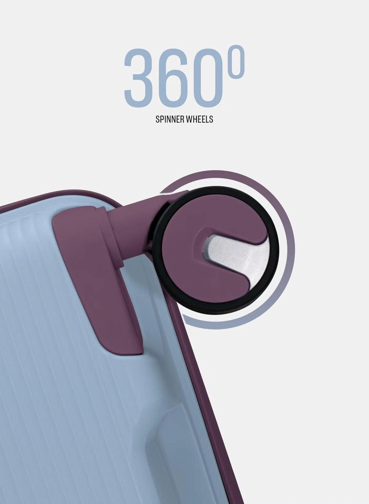 British Tourister 3 Piece Polypropylene Hard side Luggage Set with TSA Lock | Lightweight Spinner Suitcases with 360° Wheels | Durable Trolley Bags for Secure Travel (Small, Medium, Large) - Grey Blue-5-5