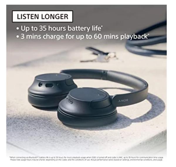 Sony WH-CH720 Noise Cancelling Wireless Headphones Bluetooth Over The Ear With Mic